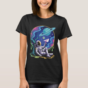 T-shirt Astronaute Drôle Et Avion En Papier De Style Graff
