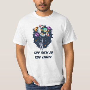 T-shirt Astronaute drôle tenant un ballon de planètes