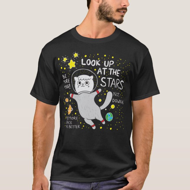 T-shirt astronaute du chat mignon (Devant)