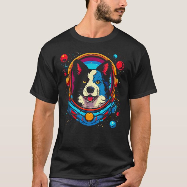 T-shirt Astronaute du chien de Collie (Devant)