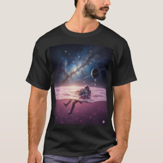 T-Shirt Astronaute du coucher de soleil cosmique