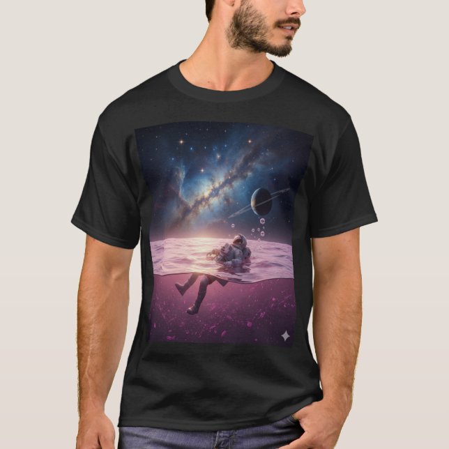T-Shirt Astronaute du coucher de soleil cosmique (Devant)