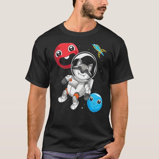 T-shirt Astronaute du Panda Space Raccoon (Devant)