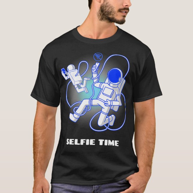 T-shirt Astronaute du temps selfie (Devant)