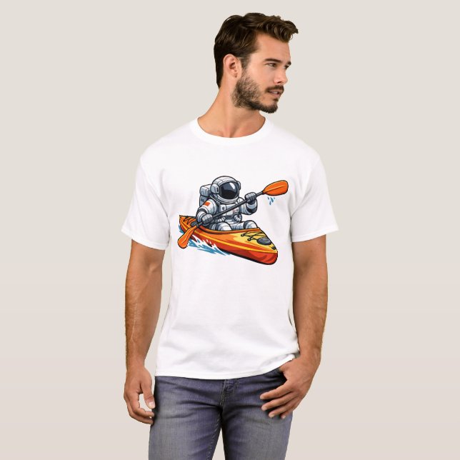 T-shirt . Astronaute en kayak (Devant entier)