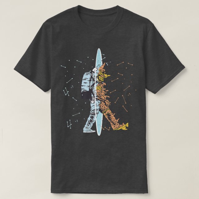 T-shirt Astronaute Espace flottant Lune Mars Planètes Prem (Design devant)