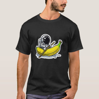 T-shirt Astronaute Fantaisiste Rame une Caricature de Bana