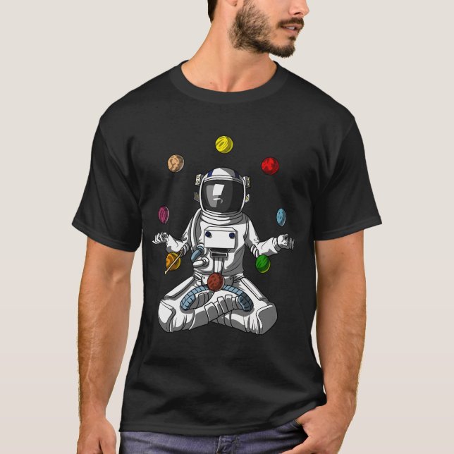 T-shirt Astronaute jonglant avec des planètes (Devant)