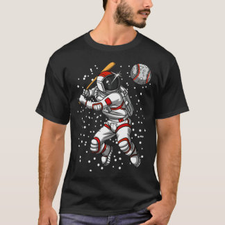T-shirt astronaute jouant d'habillement de baseball