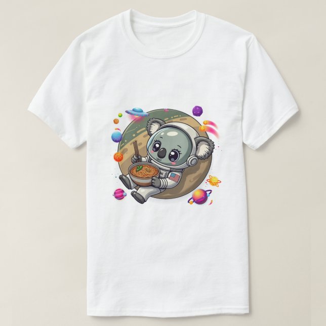 T-shirt Astronaute Koala Ramen dans l'Espace : Aventures O (Design devant)