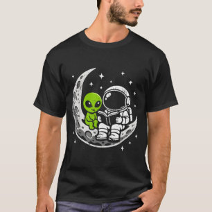 T-shirt Astronaute lisant un livre extraterrestre lune esp