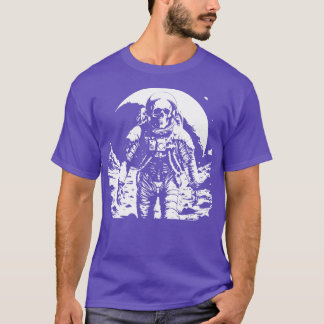 T-shirt astronaute mort marchant sur la lune