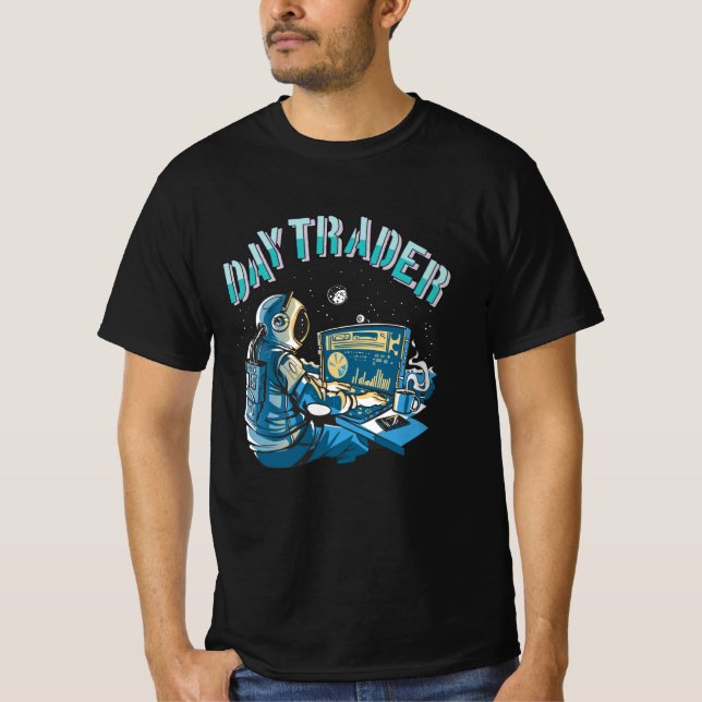 T-shirt Astronaute négociant en bourse dans l'espace (Devant)