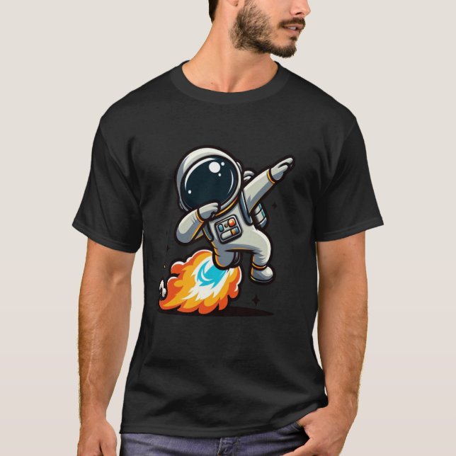 T-shirt Astronaute qui Dab avec Réacteur Design Drôle pour (Devant)