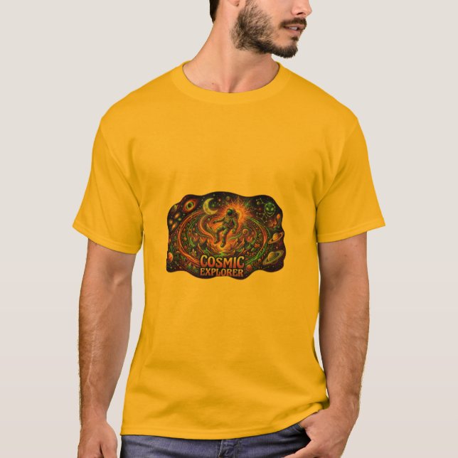 T-Shirt Astronaute Rétro Psychedelique Explorateur (Devant)