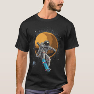 T-shirt astronaute skateboard drôle, Retro