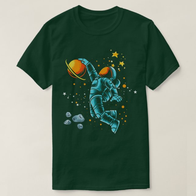 T-shirt Astronaute Slam Dunk Basketball Espace extra-atmos (Design devant)