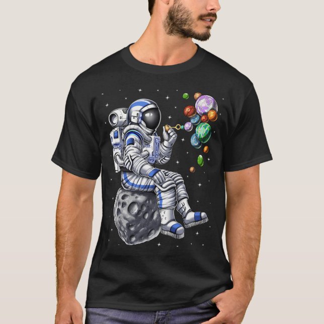 T-shirt Astronaute soufflant des bulles (Devant)