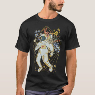 T-shirt Astronaute spatial d'art Abstrait Design floral