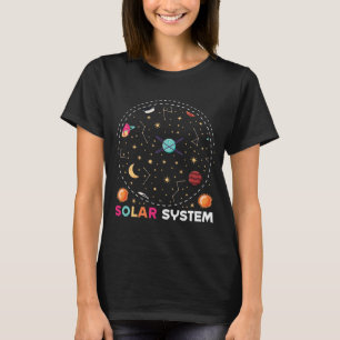 T-shirt Astronaute spatial et fusée système solaire