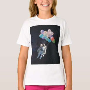T-shirt Astronaute Stars & Space Colorful Balloons