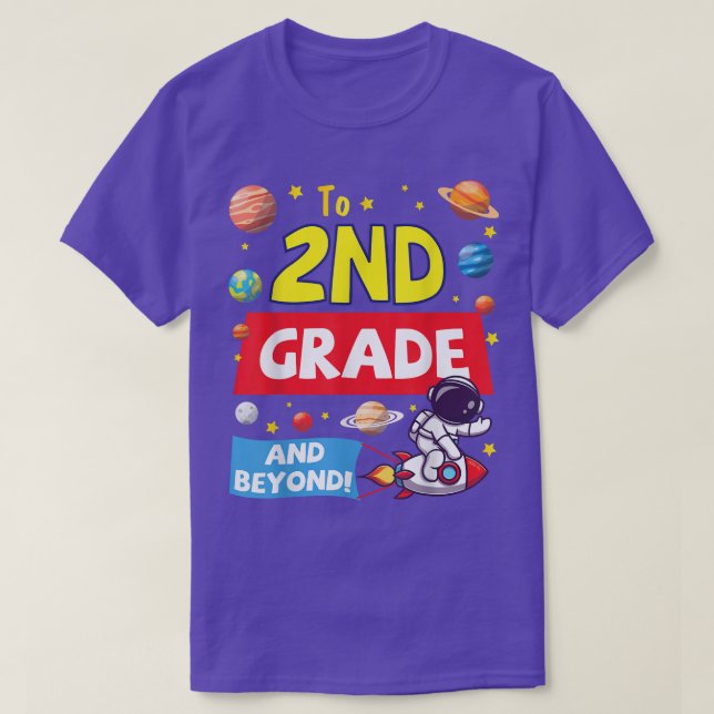 T-shirt Astronaute Student Happy Back School To 2nd Grade  (Design devant)
