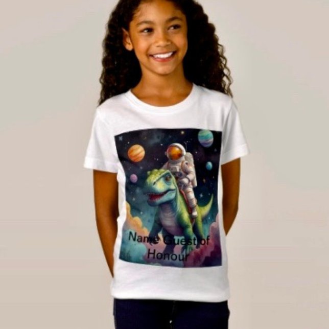 T-Shirt Astronaute sur Dino dans l'espace (Créateur téléchargé)