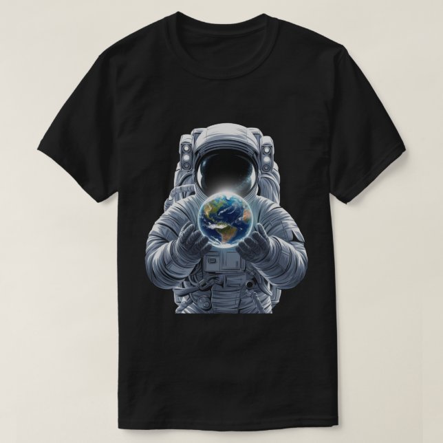 T-shirt Astronaute tenant la Terre  (Design devant)