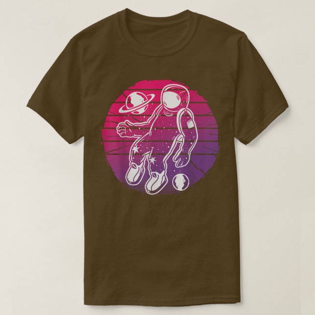 T-shirt Astronaute Vaporwave flottant vers certaines planè (Design devant)