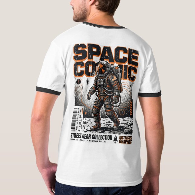 T-Shirt Astronaute Vector Art de Style Industriel  (Dos)