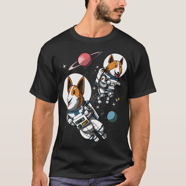 T-shirt Astronautes de l'espace de chien Corgi (Devant)