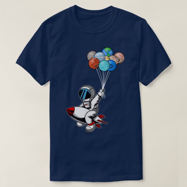 T-shirt Astronautes Planètes Espace Extérieur Explorer - J (Design devant)