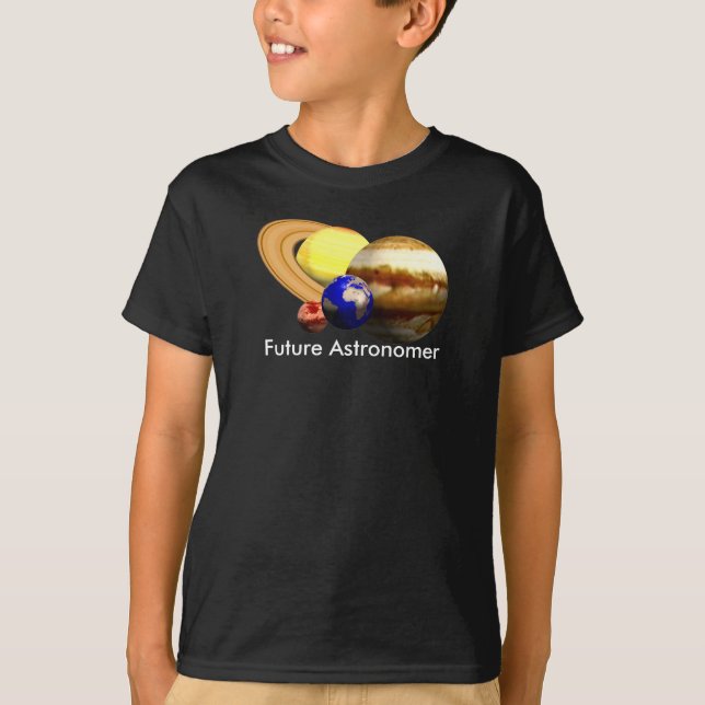 T-shirt Astronome futur avec système solaire (Devant)