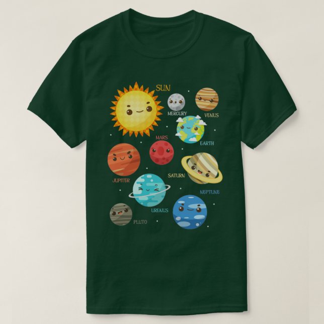 T-shirt Astronome Planètes Cute Astronome (Design devant)
