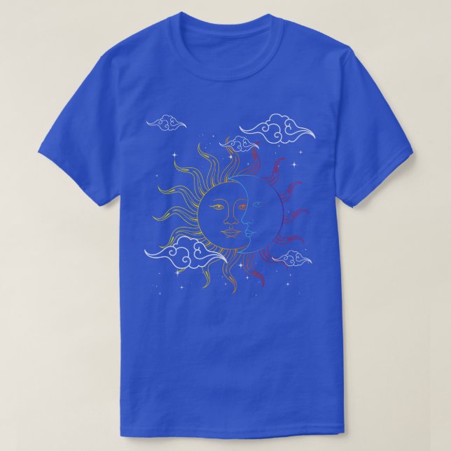 T-shirt Astronomie Boho Sun Moon Céleste Corps Astrologie (Design devant)