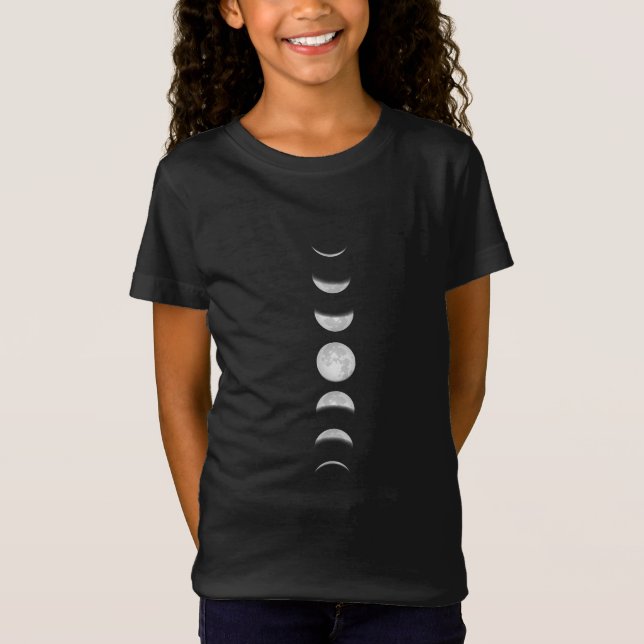 T-Shirt Astronomie Cool des phases de la lune (Devant)