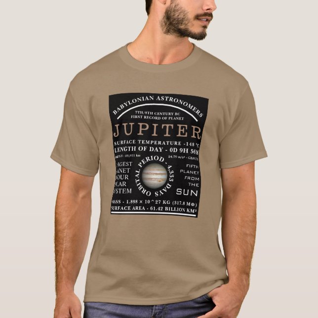 T-shirt Astronomie détaillée de Planet Jupiter (Devant)
