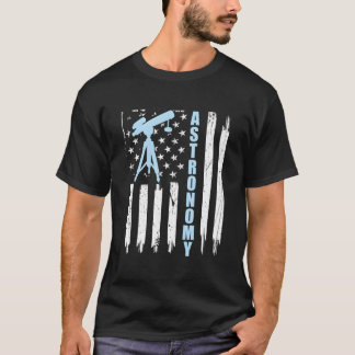 T-shirt Astronomie Drapeau Américain Téléphone 4 Juillet
