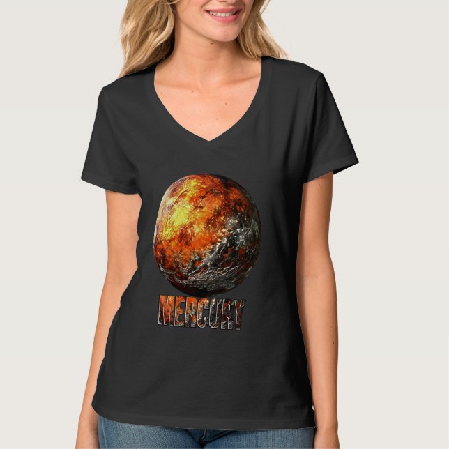 T-shirt Astronomie du système solaire Mercury Planet (Devant)