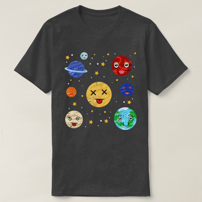 T-shirt Astronomie du système solaire spatial Lover Planèt (Design devant)