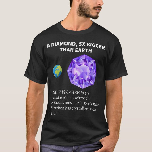 T-shirt Astronomie Galaxie Science Faits Planète Diamant E (Devant)