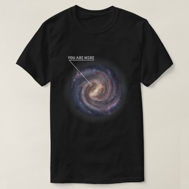 T-shirt Astronomie Louveur Vous Êtes Ici Galaxie Lait Astr (Design devant)