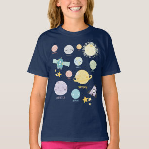 T-shirt Astronomie mignonne de système solaire de planète
