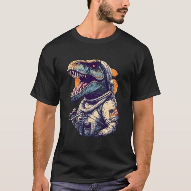 T-shirt Astronomie Planètes Astronome de l'espace T Rex Di (Devant)
