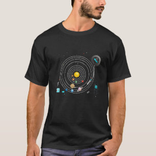 T-shirt Astronomie Planètes Vinyls Tourne-disque Système s