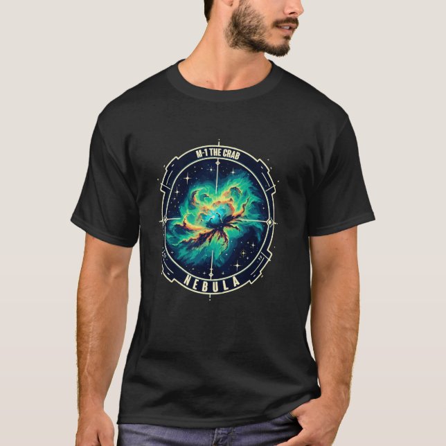 T-shirt Astronomie spatiale M1 La nébuleuse du Crabe Messi (Devant)