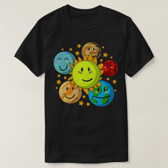 T-shirt Astronomie Système Solaire Planètes Space Science  (Design devant)