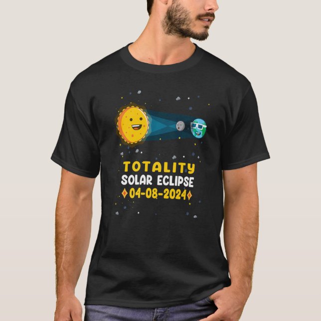 T-shirt Astronomie Total Éclipse Solaire 2024 Totalité 04  (Devant)