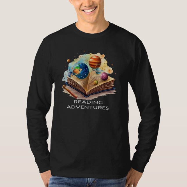 T-shirt Astronomy Books  Reading Passion For Universe Plan (Devant)