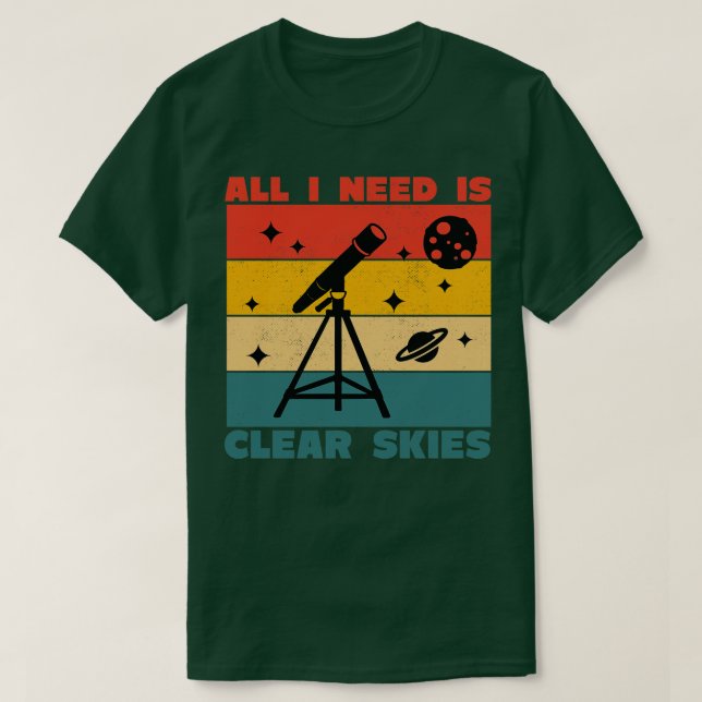 T-shirt Astrophotographie Télescope Ciel clair (Design devant)